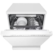LG 14 Place Setting Dishwasher with QuadWash, EasyRack Plus, TrueSteam, Inverter Direct Drive, ThinQ, and White Finish – DFB512FW