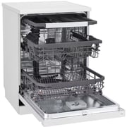LG 14 Place Setting Dishwasher with QuadWash, EasyRack Plus, TrueSteam, Inverter Direct Drive, ThinQ, and White Finish – DFB512FW