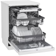 LG 14 Place Setting Dishwasher with QuadWash, EasyRack Plus, TrueSteam, Inverter Direct Drive, ThinQ, and White Finish – DFB512FW
