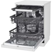LG 14 Place Setting Dishwasher with QuadWash, EasyRack Plus, TrueSteam, Inverter Direct Drive, ThinQ, and White Finish – DFB512FW