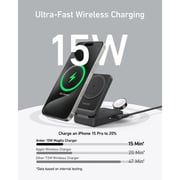Anker MagGo Foldable 3-in-1 Wireless Charging Station Black