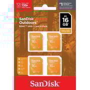 SanDisk Outdoors SD Card UHS-I 16GB Orange SDSDBNN-016G-AW6W4 4-Pack