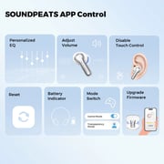 Sound Peats Clear True Wireless Earbuds White