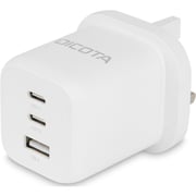 Dicota 3 Port Gan Wall Charger White