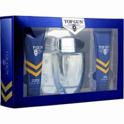 Top Gun Chevron Gift Set For Men With Perfume 100ml Eau de Toilette + After Shave Balm 100ml + Shower Gel 100ml 