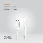Porodo USB-C Cable 3m White