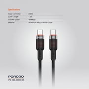 Porodo USB-C To USB-C Cable 1.2m Black