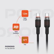Porodo USB-C To USB-C Cable 1.2m Black