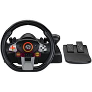 Porodo 7-In-1 Gaming Steering Wheel Black