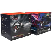 Porodo 7-In-1 Gaming Steering Wheel Black