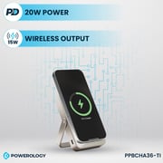 Powerology Wireless Power Bank 10000mAh Titanium PPBCHA36-TI