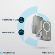 Powerology Wireless Power Bank 10000mAh Titanium PPBCHA36-TI