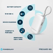Powerology Power Bank 5000mAh White PPBCHA65-WH