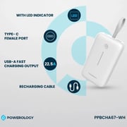 Powerology Power Bank 20000mAh White PPBCHA67-WH