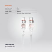 Porodo USB-C To USB-C Cable 1.2m White
