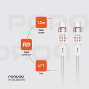 Porodo USB-C To USB-C Cable 1.2m White