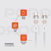 Porodo USB-C To USB-C Cable 1.2m White