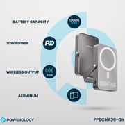 Powerology Wireless Power Bank 10000mAh Grey PPBCHA36-GY