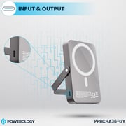 Powerology Wireless Power Bank 10000mAh Grey PPBCHA36-GY
