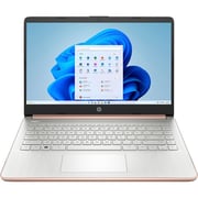 HP (2019) Laptop - Intel Pentimu Silver-N5030 / 14inch HD / 256GB SSD / 4GB RAM / Shared Intel UHD Graphics 605 / Windows 11 / English Keyboard / Rose Gold / International Version - [14-DQ0733]