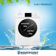 Westpoint Front Load Washer & Dryer 8 kg/5 kg WDMT-81424E