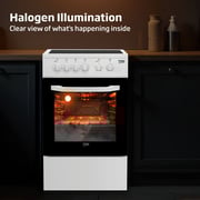 Beko 50x50cm Freestanding Ceramic Electric Cooker, 3 Zones, 4 Functions, A+ Rating, White - CSS48100GW