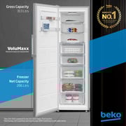 Beko 313L Upright Freezer, Single Door, No Frost, Titanium Inox - RFNE360X
