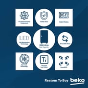 Beko 313L Upright Freezer, Single Door, No Frost, Titanium Inox - RFNE360X