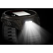 Garmin 010-02906-11 Fenix 8 Solar Smartwatch Sapphire, Carbon Grey DLC Titanium With Black/pebble Grey Silicone Band