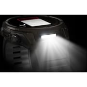 Garmin 010-02907-11 Fenix 8 Solar Smartwatch Sapphire, Carbon Grey DLC Titanium With Black/Pebble Grey Silicone Band