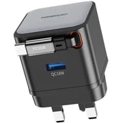 Powerology GaN Dual Port Charger 75cm Black