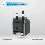 Powerology GaN Dual Port Charger 75cm Black