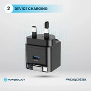 Powerology GaN Dual Port Charger 75cm Black