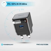Powerology GaN Dual Port Charger 75cm Black