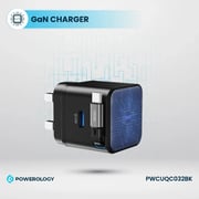 Powerology GaN Dual Port Charger 75cm Black