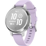 Garmin 010-02891-01 Lily 2 Active Smartwatch Silver With Purple Jasmine Silicone Band