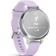Garmin 010-02891-01 Lily 2 Active Smartwatch Silver With Purple Jasmine Silicone Band