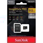 SanDisk Memory Card with Adapter 512GB Black SDSQXBD-512G-AW6KA