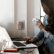 Momax 1 Pc 1-World 170W 4 Port Travel Adaptor Desert Titanium