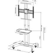 Beetec Mobile TV Cart Stand Black