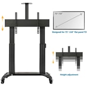 North Bayou Motorized TV Floor Stand Black