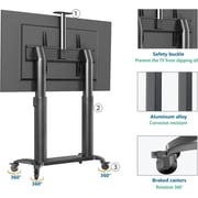 North Bayou Motorized TV Floor Stand Black