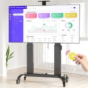 North Bayou Motorized TV Floor Stand Black