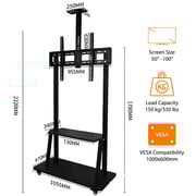 Beetec Mobile TV Cart Stand Black