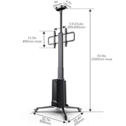 North Bayou Motorized TV Floor Stand Black