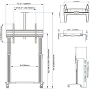 North Bayou Motorized TV Floor Stand Black