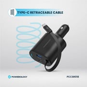 Powerology Dual Port Car Charger 1m Black