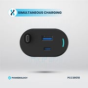 Powerology Dual Port Car Charger 1m Black