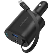 Powerology Dual Port Car Charger 1m Black