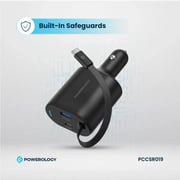 Powerology Dual Port Car Charger 1m Black